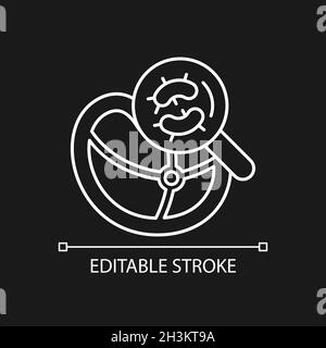 Pathogen testing white linear icon for dark theme Stock Vector