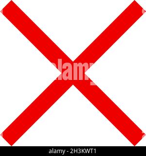 Red X letter, sign, signal. Restriction, prohibition, alignment, target ...