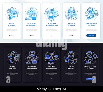 Career ladder advancement onboarding mobile app page screen Stock Vector