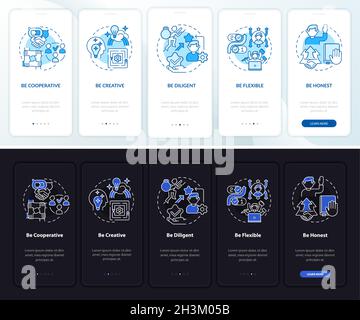 Worker career advancement onboarding mobile app page screen Stock Vector