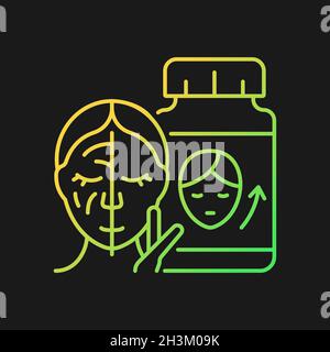 Rejuvenative supplements gradient vector icon for dark theme Stock Vector
