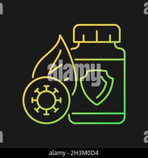 Antioxidant supplements gradient vector icon for dark theme Stock Vector