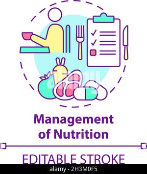 Management of nutrition concept icon Stock Vector