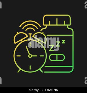 Supplements for insomnia gradient vector icon for dark theme Stock Vector