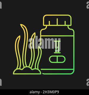 Iodine supplements gradient vector icon for dark theme Stock Vector