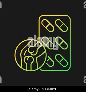 Joint support gradient vector icon for dark theme Stock Vector