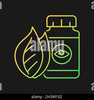 Vision supplements gradient vector icon for dark theme Stock Vector