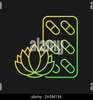 Tranquilizing supplements gradient vector icon for dark theme Stock Vector