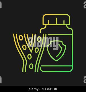 Blood vessels supplements gradient vector icon for dark theme Stock Vector