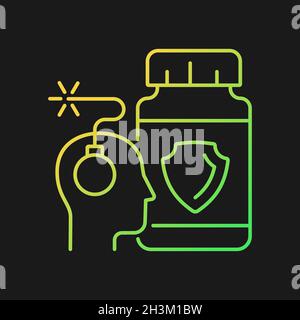 Anxiety supplements gradient vector icon for dark theme Stock Vector