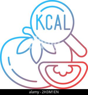 Energy content of food gradient linear vector icon Stock Vector