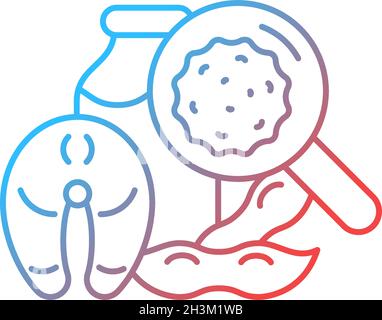 Food allergen testing gradient linear vector icon Stock Vector