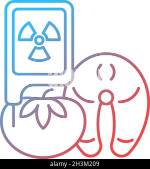 Radiation in food testing gradient linear vector icon Stock Vector