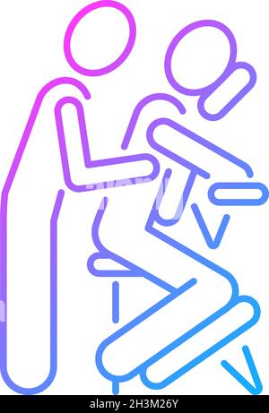 Chair massage gradient linear vector icon Stock Vector