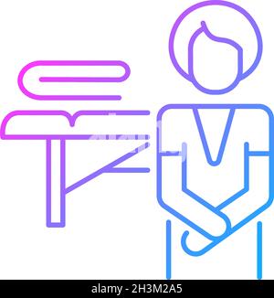 Massage practitioner gradient linear vector icon Stock Vector