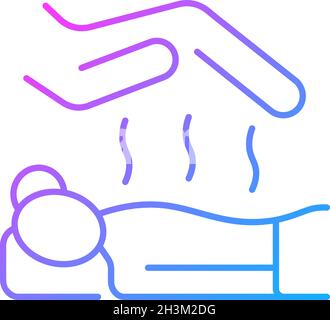 Reiki massage gradient linear vector icon Stock Vector