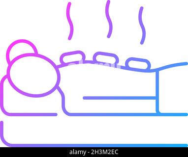 Hot stone massage gradient linear vector icon Stock Vector