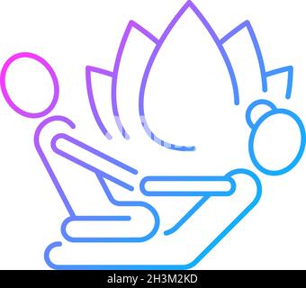 Thai massage gradient linear vector icon Stock Vector