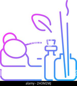 Aromatherapy massage gradient linear vector icon Stock Vector