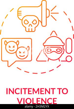 Incitement to violence red gradient concept icon Stock Vector