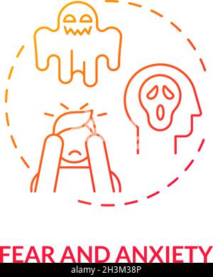Fear and anxiety red gradient concept icon Stock Vector