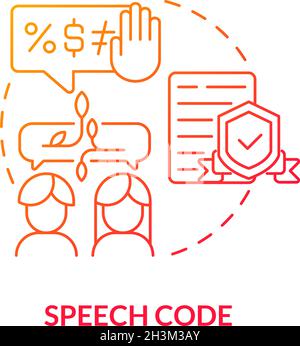 Speech code red gradient concept icon Stock Vector