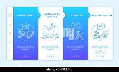 Unprotected expression types onboarding vector template Stock Vector