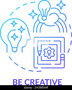 Be creative blue gradient concept icon Stock Vector