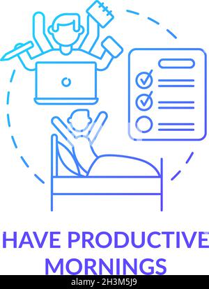 Have productive morning blue gradient concept icon Stock Vector