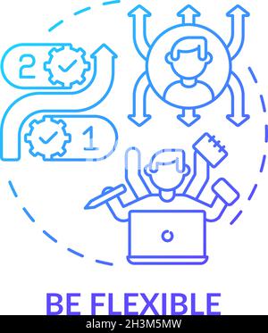 Be flexible blue gradient concept icon Stock Vector