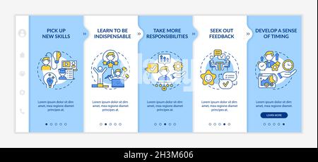 Career advancement steps onboarding vector template Stock Vector