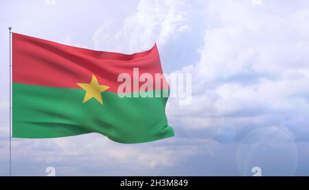 High resolution close-up flag of Burkina Faso. 3D illustration. Stock Photo