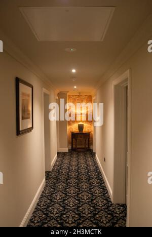 Corridor of pub and hotel The Devonport, in Middle One Row, Darlington, County Durham Stock Photo