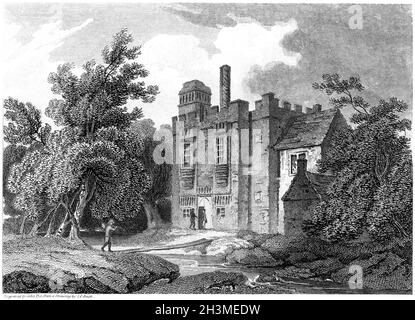 An engraving of The Rye House, Hertfordshire UK scanned at high resolution from a book printed in 1812.  Believed copyright free. Stock Photo