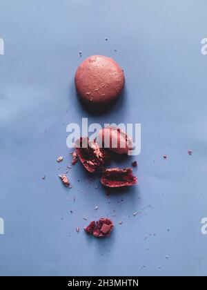 Macaroon lies on the table on a light background Stock Photo