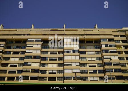 LISBOA, PORTUGAL - Jul 13, 2021: A low-angle shot of a modern building in daylight. Stock Photo