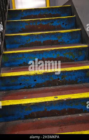 October 2021 - Yellow edged steps Stock Photo