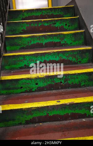 October 2021 - Yellow edged steps Stock Photo