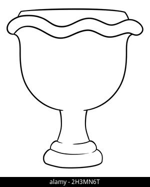 Illustration of a Mexican and traditional copal's censer in outlines, to coloring. Stock Vector