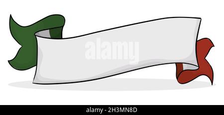 Template with tricolor ribbon in green, white and red vertical stripes. Stock Vector