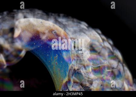 Soap foam on black background Stock Photo