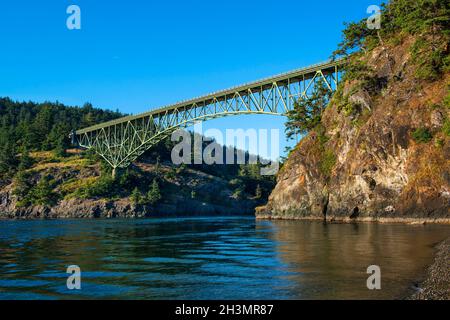 Deception Pass Bridge, Whidbey Island, Washington Stock Photo