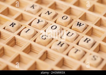 Know your rights in word cloud Stock Photo