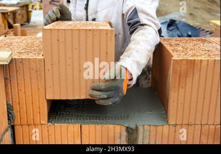New built house in construction Stock Photo