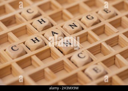 Word cloud for chance and change Stock Photo