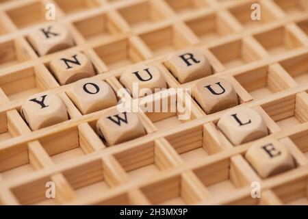 Word cloud for know your rule Stock Photo