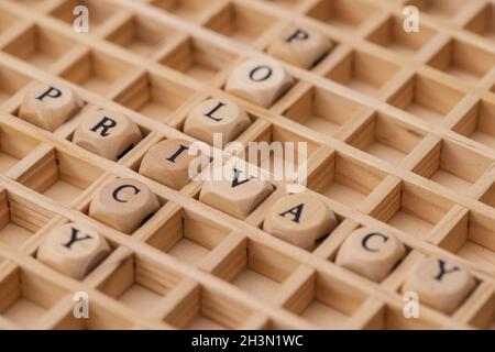 Privacy policy in word cloud Stock Photo