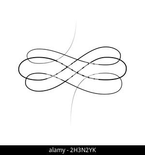 Cute decorative calligraphy element for page decoration on white Stock Vector