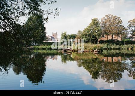 Prickend Pond in the centre of Chislehurst, in the London Borough of Bromley, Greater London UK Stock Photo