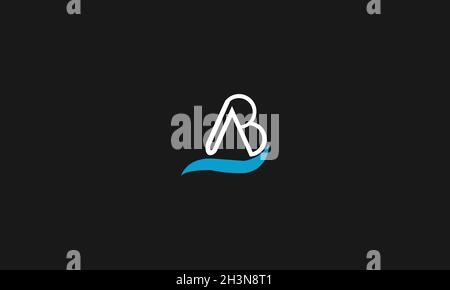 LETTERS AB LOGO DESIGN WITH NEGATIVE SPACE EFFECT FOR ILLUSTRATION USE Stock Vector